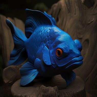 3D model Blue oranda fish (STL)